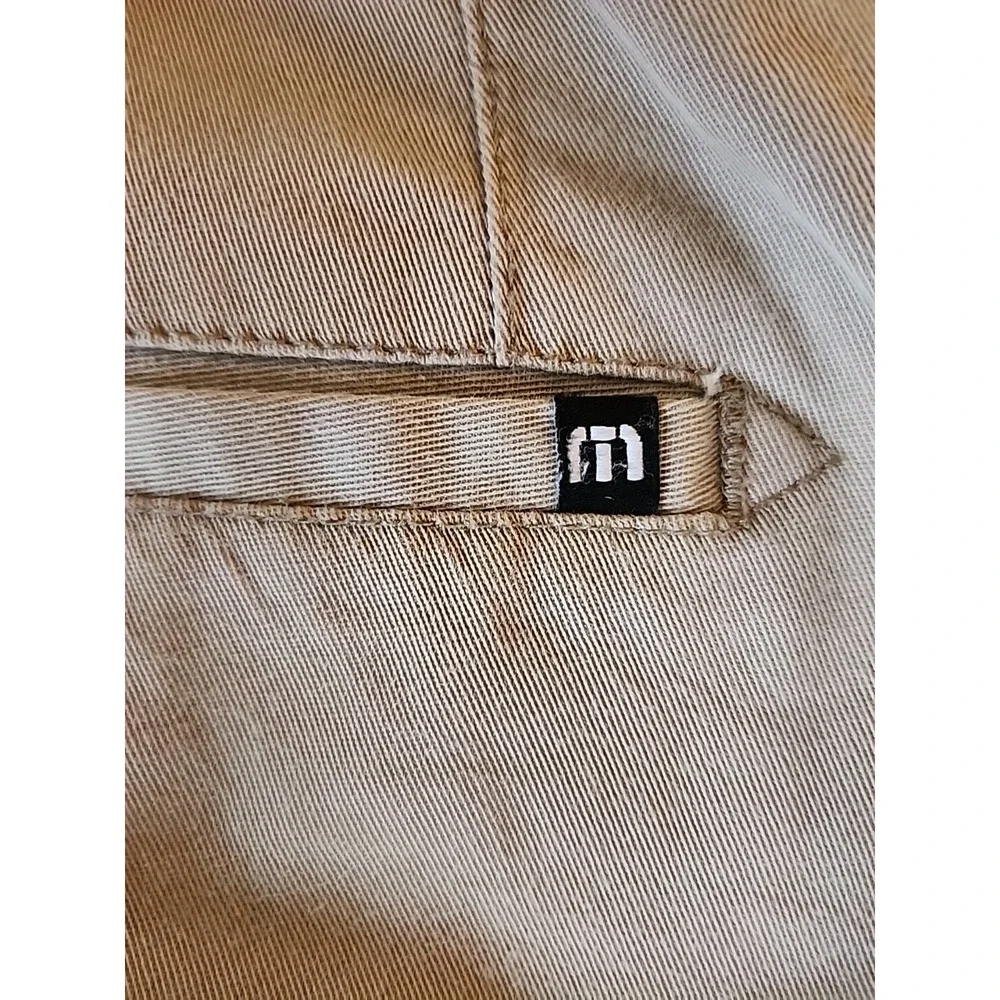Travis Mathews Pants Sz 38 Performance Stretch Chinos Khaki Tan Golf Preppy READ